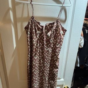 SHEIN Brown Floral Mini Dress